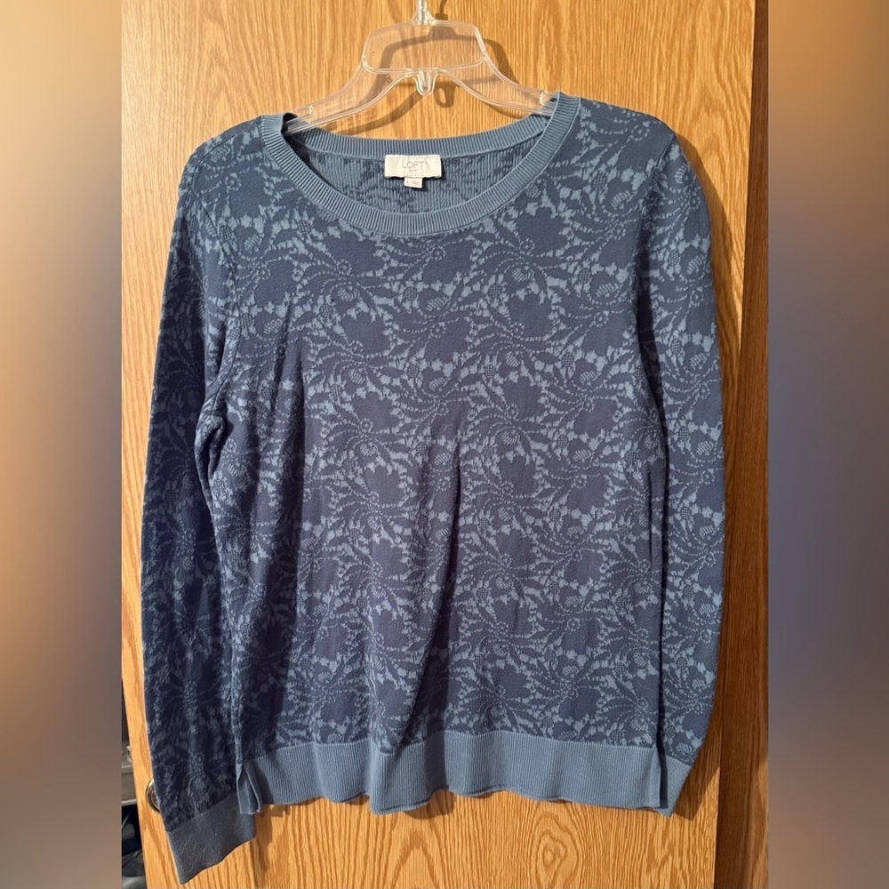 LOFT Blue Patterned Sweater